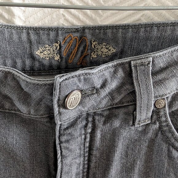 Miraclebody by Miraclesuit Shaping bootcut jeans Gray size 12 Embellished pocket - Picture 6 of 9